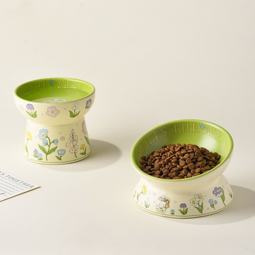 Non-Slip Cat Canned Food Bowl Rabbit Flower Water Bowl Stylish Pet Feeding Bowl Pet Supplies