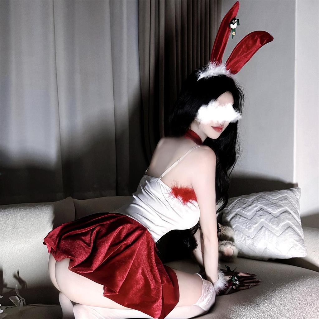 Seductive Christmas Lingerie: Sexy Bunny Girl, Cosplay Maid, Catwoman Bodysuit Set