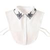 Women's Versatile Embroidered White Fake Collar for Sweaters - Decorative Spring, Autumn & Winter