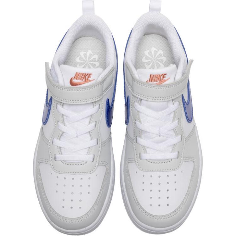 Nike Court Borough Low Recraft Pohodlné Všestranné Protiskluzové Odolné Nízké Dětské Skate Boty Dětské Tenisky Bílé Modré DV5457125
