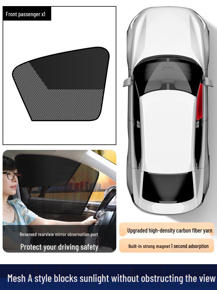 Car Sunshade: Heat-Insulating Side Window Blackout Curtain for Small Car Interiors.