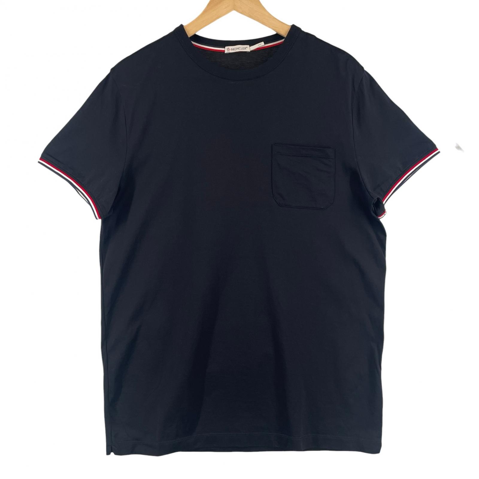 

MONCLER L MENS Short Sleeve T-shirt Black Authentic Model C-SCOM-18-1580