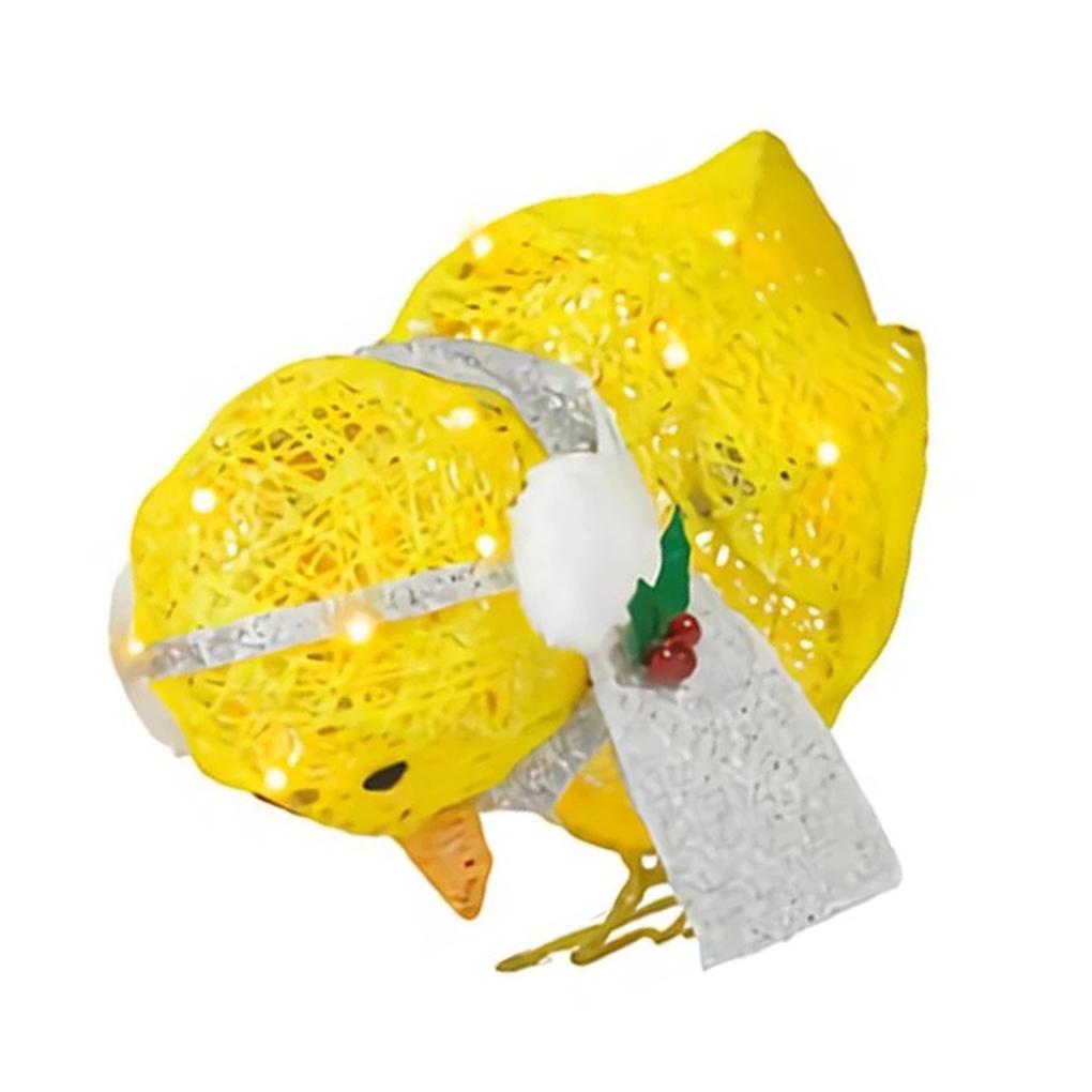

Xmas Luminous Chick with Scarf Desktop Crafts Night Lights Flat Garden Ornaments Patio Yard Christmas Holiday Decorations