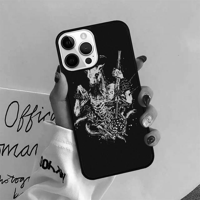 Satanic Scary Skull Coque Shell For iPhone 17 Air 15 16 14 13 12 Pro Max 11 Pro Max Plus Phone Case Cover