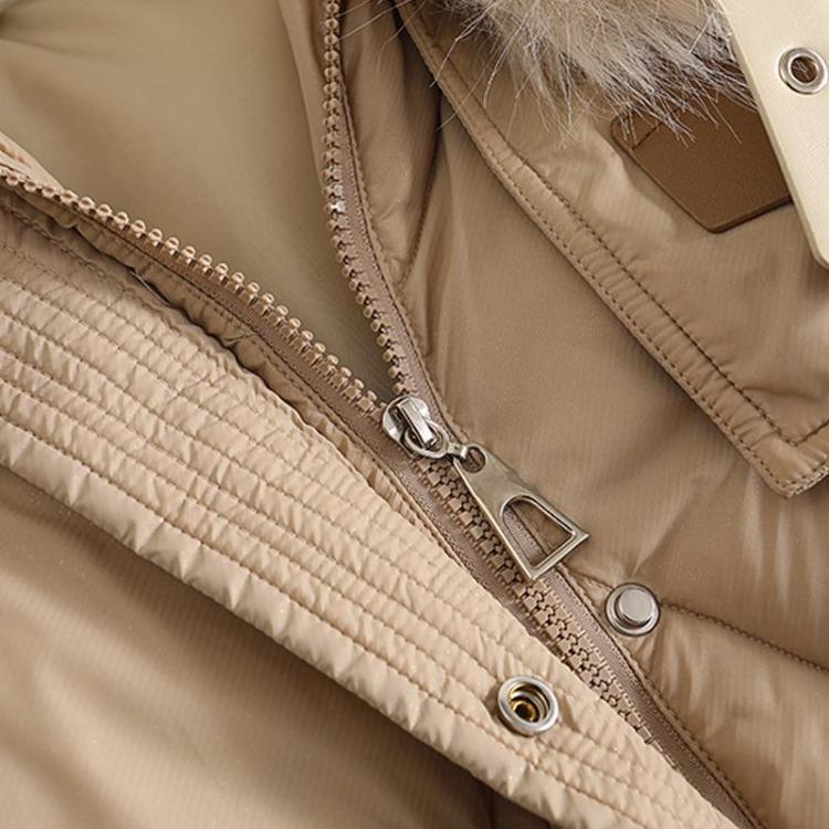 Elegant Women Winter Parka With Faux Fur Collar Belted Loose Fit Thick Warm Plus Size Long Overcoats