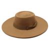 New simple solid color wool.cm brim men's and women's autumn and winter warm outdoor oval ring top hat