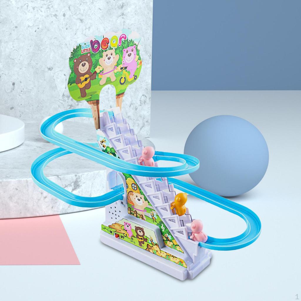 Chasing Playset with Race Track And Climbing Slide for Kids