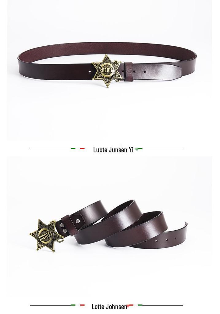 Herren Retro Leder Sheriff Gürtel - Europäisches & Amerikanisches Modeaccessoire
