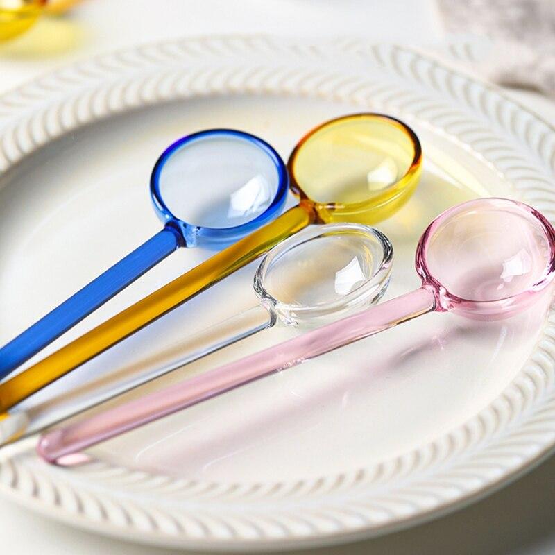 Glass Mixing Spoon High Temperature Resistant for Milk And Coffee