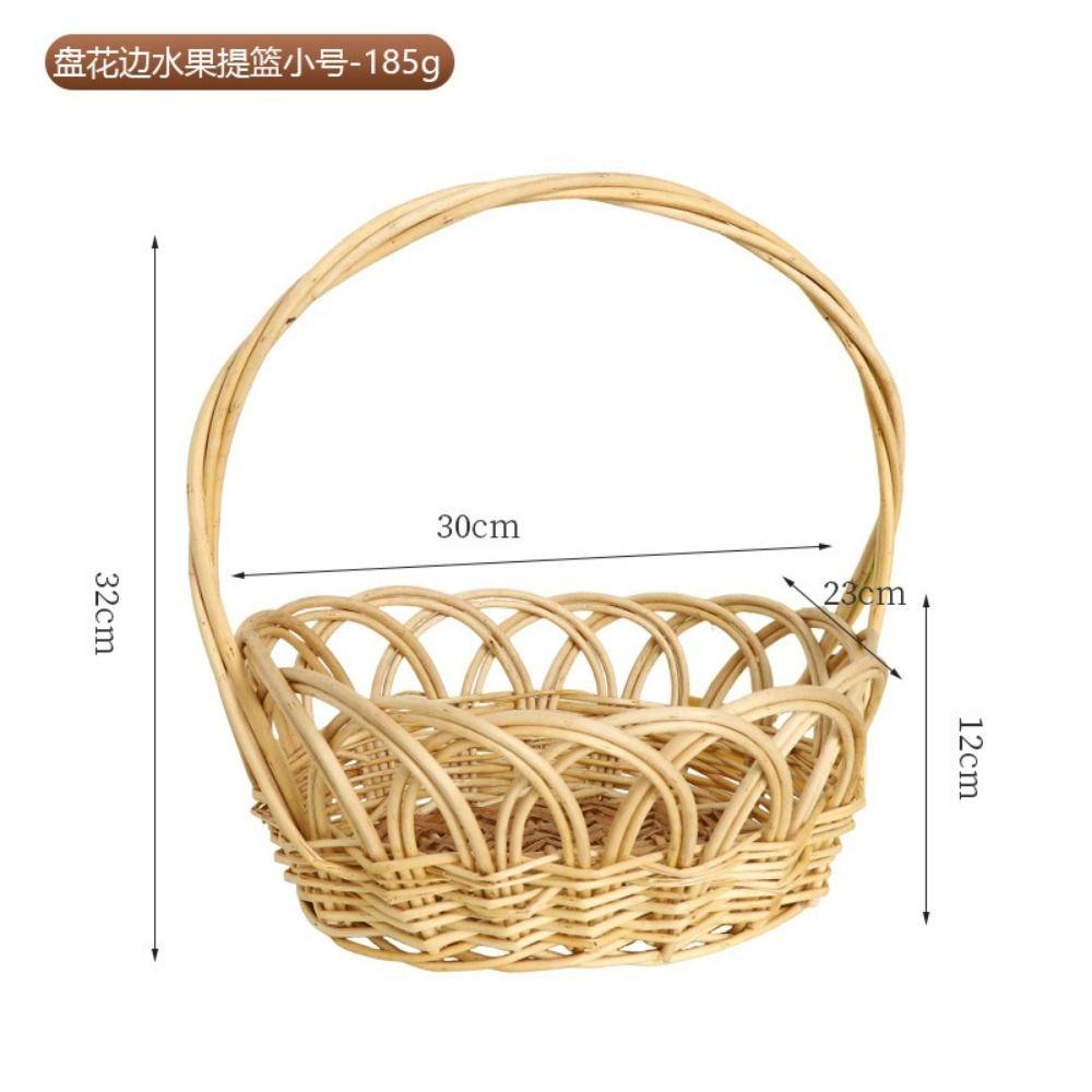 

with Handle Lace Fruit Basket Home Decoration /Restaurant Serving Tabletop Display 30*23*12cm