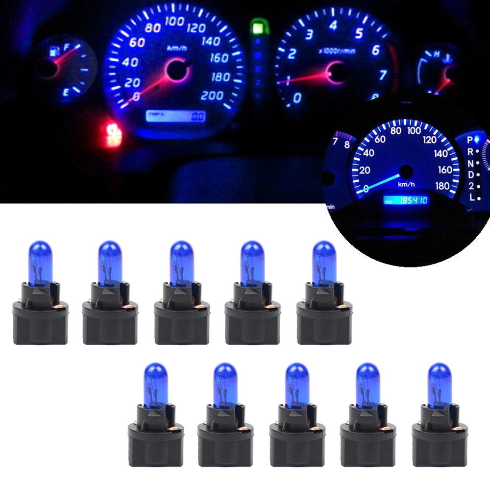 10pcs T5 Car Interior Bulb Auto Dashboard Warning Indicator Dashboard Light Bulbs Auto Interior Indicator Lamp