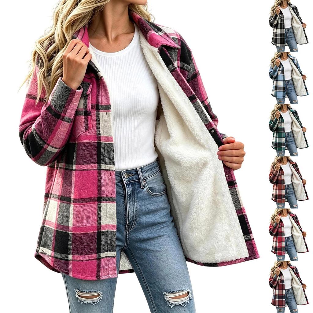 Women's Casual Plaid Open Front Long Vest with Pockets