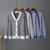 High Quality Sweater Women 2023 New Autumn and Winter Stripe Thick Knit Top Cardigan Outerwear
