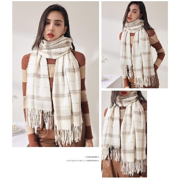 Karierte Schals für Damen, Herbst-Winter-Schals, Pashmina-Tücher und Tücher