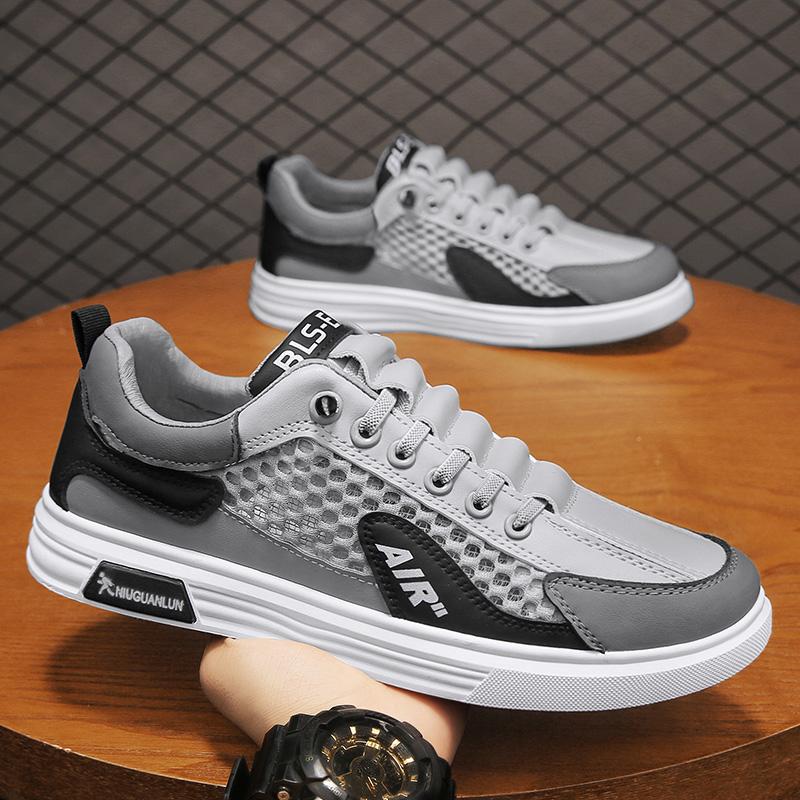 

Весенне-летняя повседневная мужская парусиновая обувь с низким берцем, мужская тканевая обувь на шнуровке, модная трендовая мужская обувь, мужские туфли-доски 39 серый