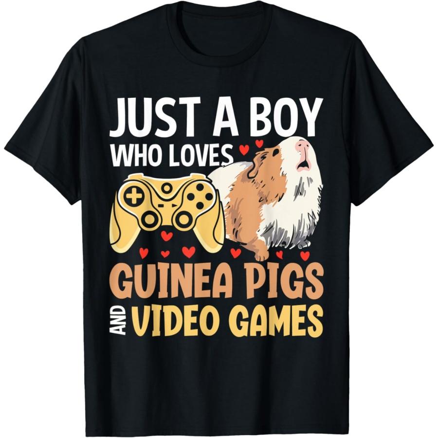 Just A Boy Who Loves Guinea Pigs And Video Games T-Shirt S