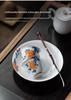Guanlan Hand-Painted Peony Ceramic Tea Cup, Single Kung Fu Master Cup for Personal or Guest Use