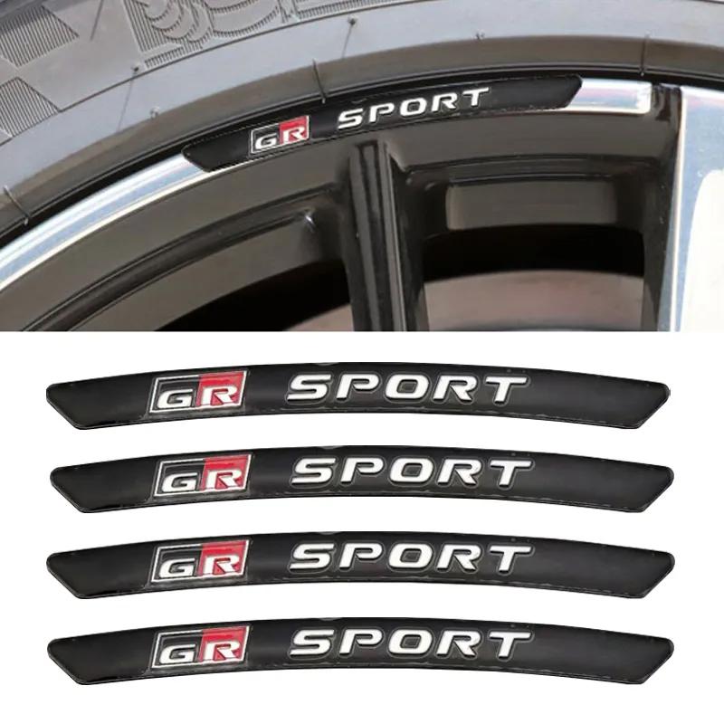 4Pcs Car Wheel Sticker Decal For Toyota GR Sport Gazoo Racing YARiS RZ RC RAV4 C-HR Corolla Prius Harrier Camry Prado Highlander
