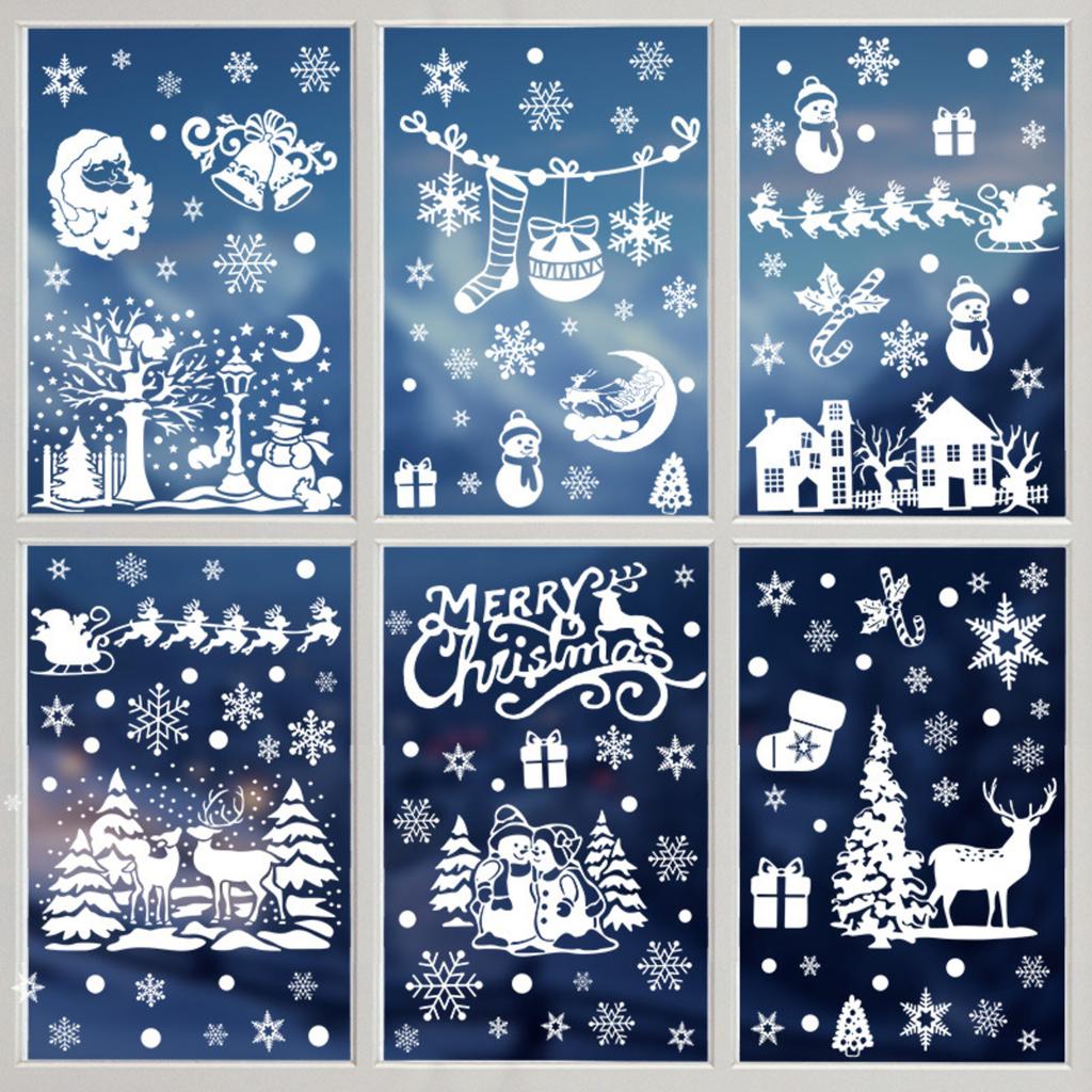 Christmas Decorations Holiday Party Decoration Window Stickers Pvc Static Stickers Window Decorations