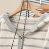 Women's Wool Blend Hooded Color Block Stripe Sweater