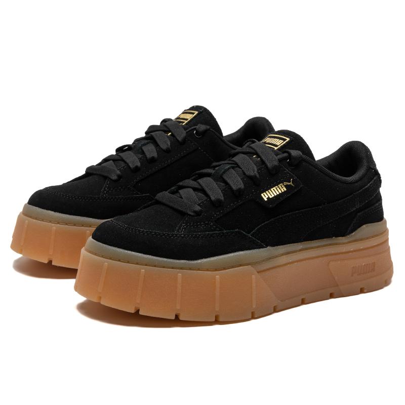 Puma Mayze Stack Sneaker Casual da Donna Piattaforma Basse Nero Gomma 393065-02