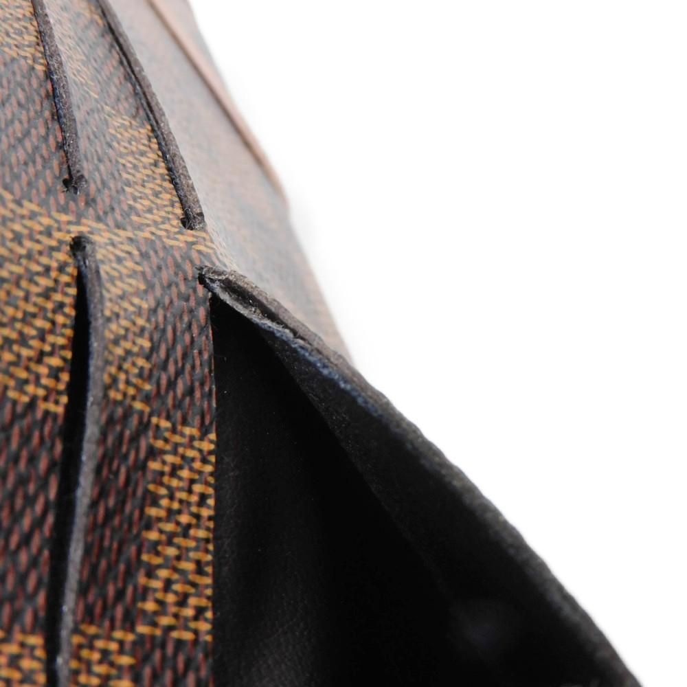 Used 12564 Portefeiulle Kaisa N61227 7940 Logo Ebene Brown Pink Bifold Two-tone Damier Rose Ballerine Ladies from Japan