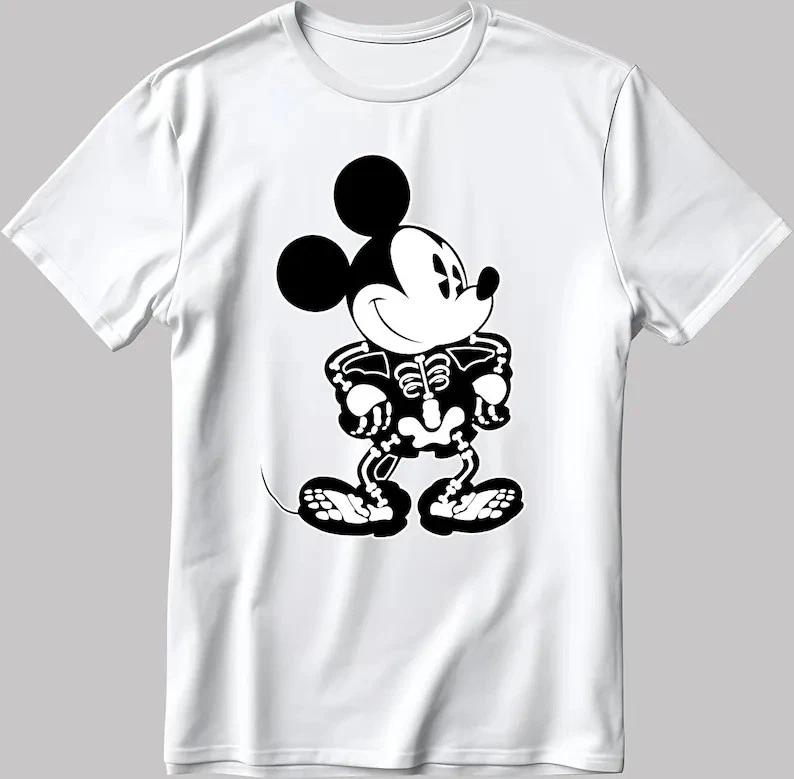 Mickey Mouse Skeleton 2026 White T Shirt S