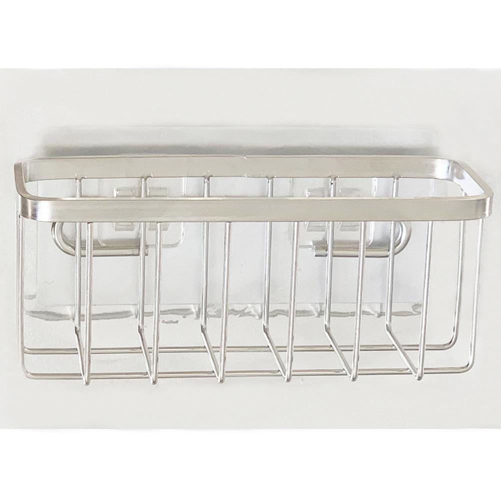Stainless Steel Sponge Holder Suction Cup Sink Rack Kitchen Organizer for Sponge Brushes