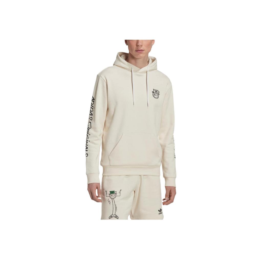 Adidas Originals Trefoil Solid Logo Print Hoodie Long Sleeve Sweatshirt Men Tops White HL9236
