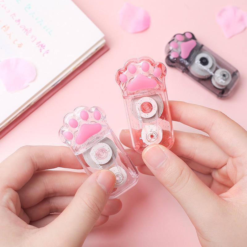 Portable Cat Paw Correction Tape - Cute, Creative, Large Capacity, Transparent, Mini Study Supplies for Students