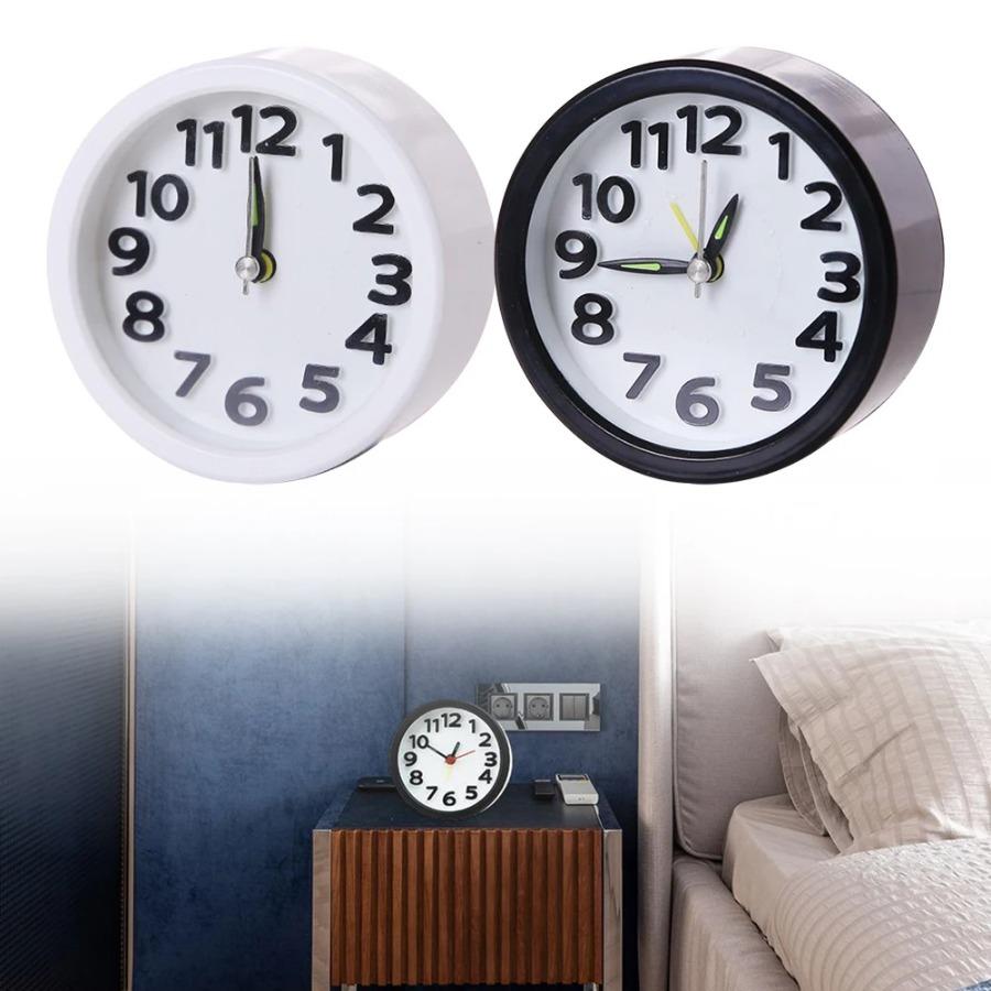 Square Round Alarm Clock Small Silent Table Alarm Clock Wake Up Clock Battery Powered Portable Alarm Clock