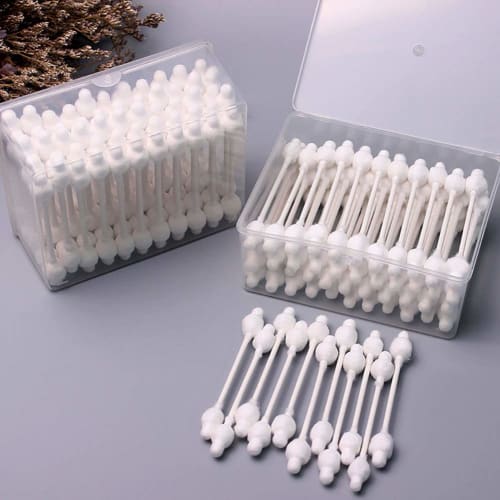 Baby Cotton Swabs, Organic Fragrance, Chlorine-Free, Safe for Kids, 100% Biodegradable, Gentle Baby Tips, Hypoallergenic, Kids' Cotton Swabs | 4 Packs