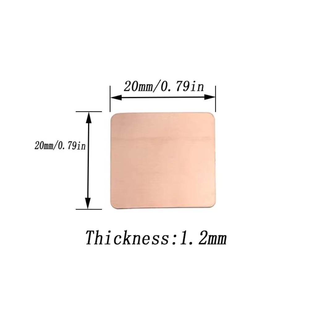 20x20mm Laptop Copper Sheet Plate Heatsink Sheet For GPU CPU Chip RAM Cooling