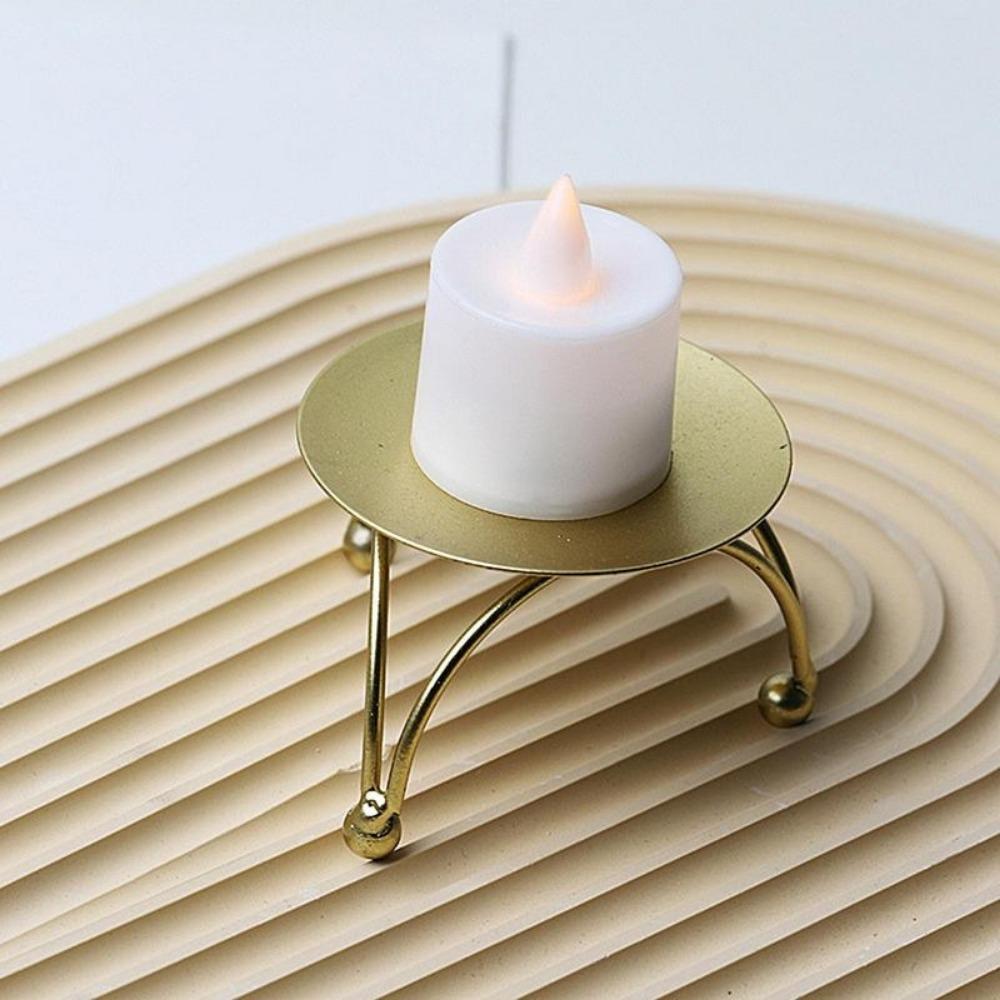 Metal Candle Holder with Iron Plate Base Perfect for Home Decor Craft Projects Artisan Gifts and Wedding Celebrations Enhances