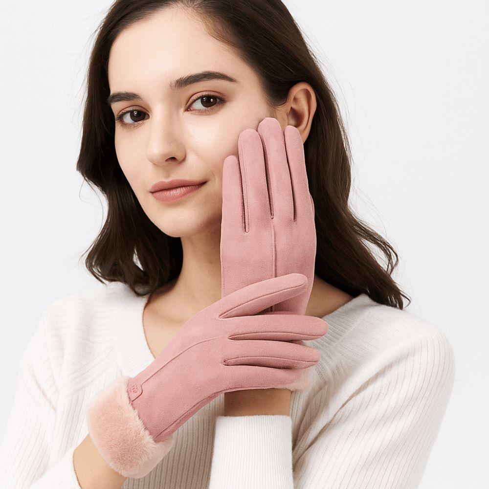 Full Fingers Mittens Soft Women Winter Gloves Fashion Suede Gloves Skiing