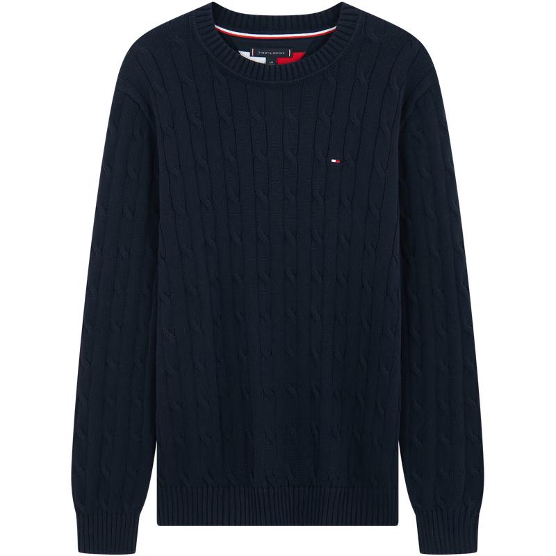 

Чоловічий светр Tommy Hilfiger з кабельною в язкою з чистої бавовни з круглим вирізом XL