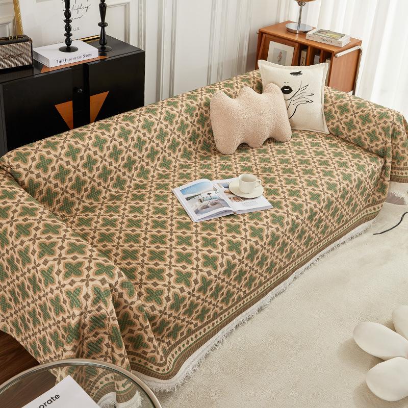 Waffle Sofa Cover Blanket Jacquard Non-slip Sofa Towel for Living Room Furniture Decor Tapestry Couch Cover Universal Sofa Towel