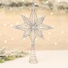 Glittery Eight-Pointed Star Christmas Tree Topper - Gold, Silver, Red Accessories