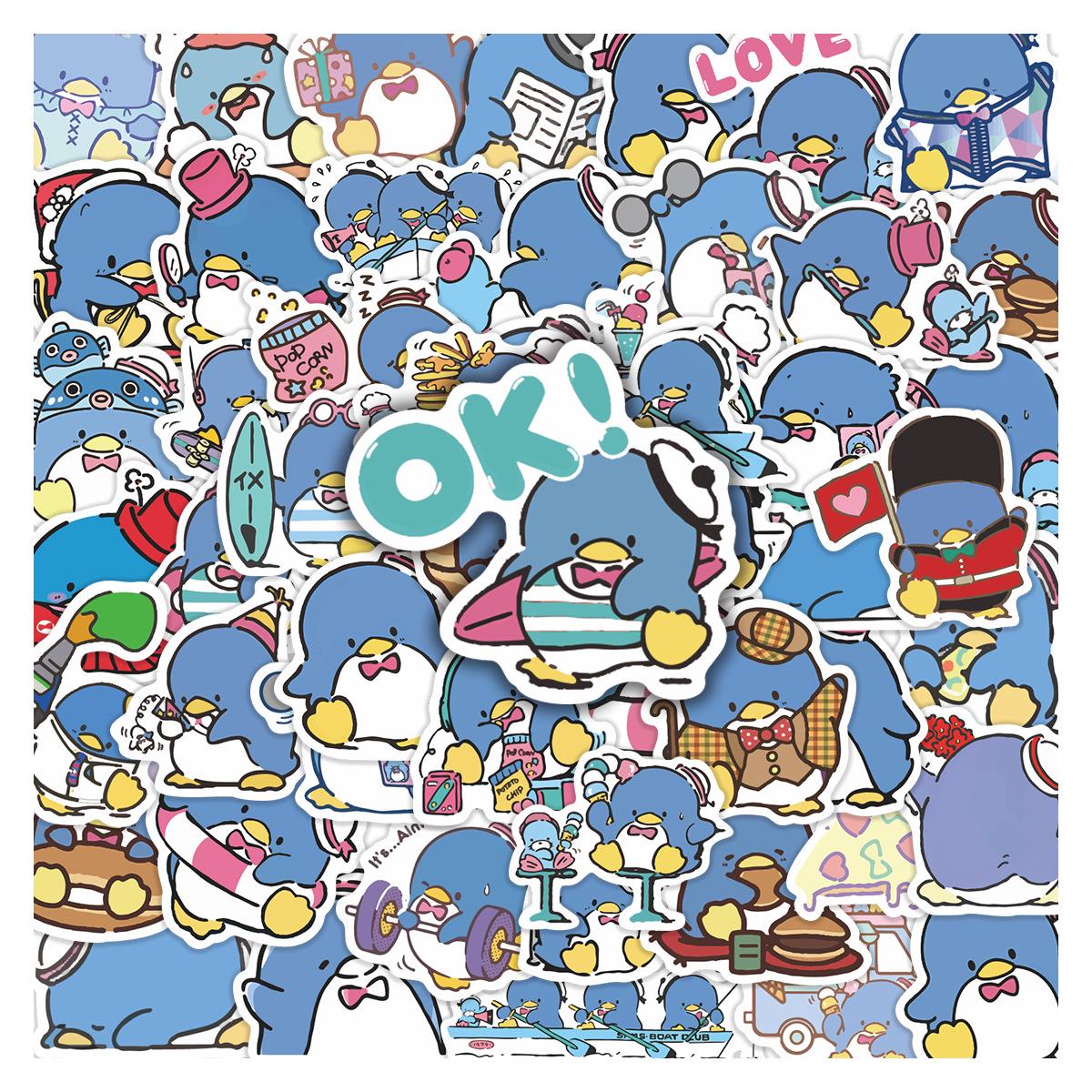 50 Sheets Cute Cartoon Penguin Stickers: Waterproof Decorative Stickers for Children s DIY Scrapbooks & Notebooks None