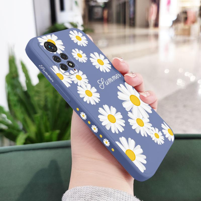 

Oil Painting Daisies Phone Case For Xiaomi Redmi Note 14 13 12 11 11S 11T 10 10A 10T 10S 9T Pro Plus 10C 9A 9C 9T 4G 5G Cover Redmi Note 13 5G светло-синий