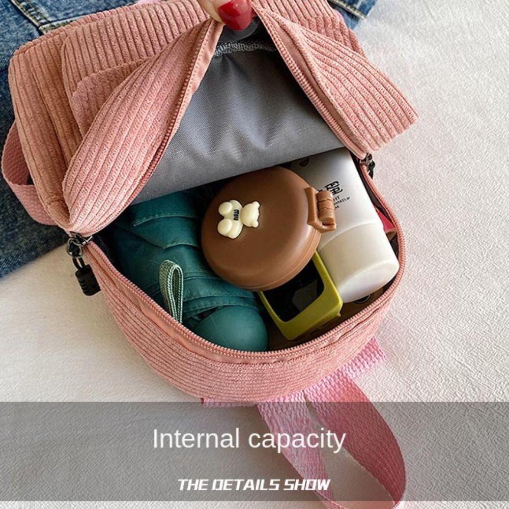 Korean Style Corduroy Backpack Handbag Women School Bags Casual Mini Shoulder Bags Girls