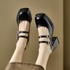Summer Women's Roman Sandals Platform Waterproof Platform European and American Large Size Square Head Buckle Bag and New High-heeled Sandals Women