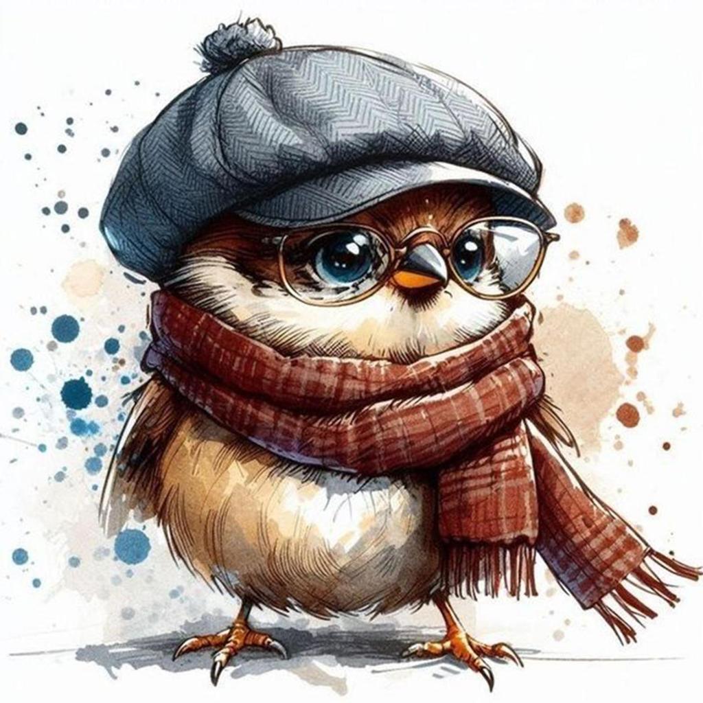 Winter Bird Printed Cross Stitch Kit 40x40cm DIY 11CT Embroidery Craft Set Decor
