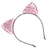 Reversible Sequin Cat Ears Headband Shiny Cat Ear Hair Hoops Women S Kitty Hair AccessoriesPink