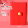 A5 Leather Loose-leaf Student Subject Notebook, Business Notepad, Diary, Work Meeting Record Book, Replaceable Inner Pages
