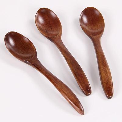 Hochwertiges Dessertlöffel-Set aus Holz für Suppen und Eis
