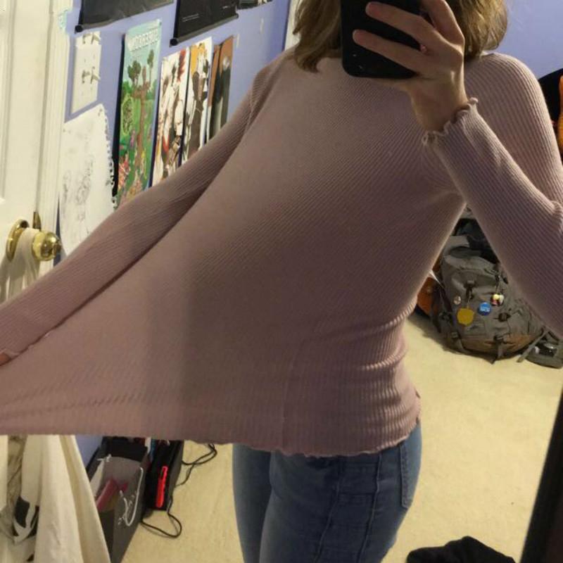 Herbst Winter Rüschen Pullover Rollkragen Geraffte Frauen Pullover Hohe Elastische Feste Weibliche Dünne Sexy Strick Pullover