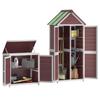 2 Piece Garden Shed Set Mocha Solid Pine Wood