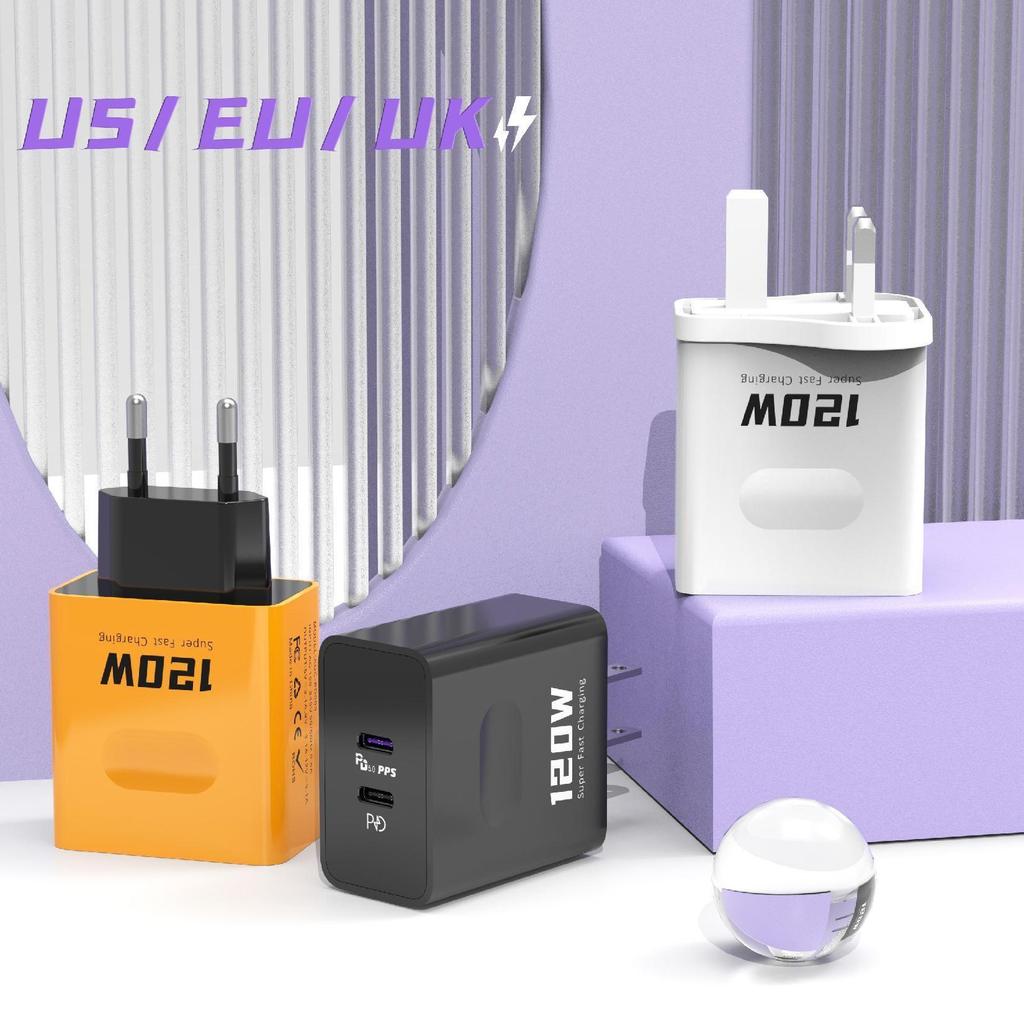 High-Power Multi-Port Universal PD Charger with US/EU Plug