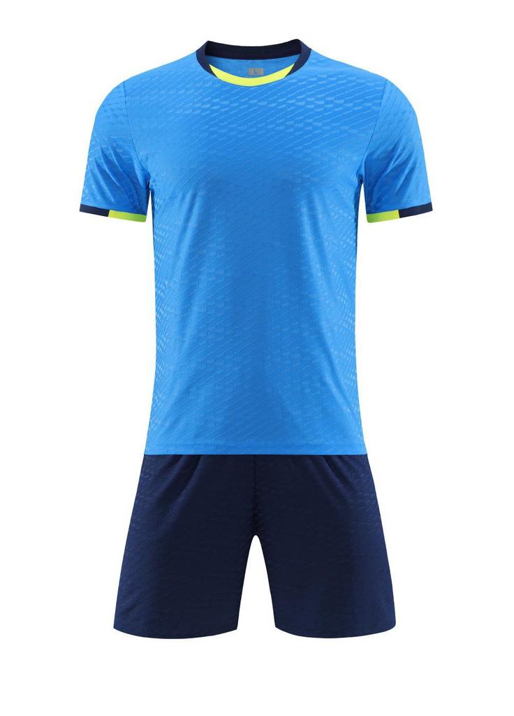 Brand Jacquard Fabric Football Jersey Set Men'S And Women'S Short-Sleeved Jersey Football Jersey Blank Version Jersey Fan Version